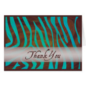 Brown and Teal Zebra Pattern Thank You (Front Horizontal)