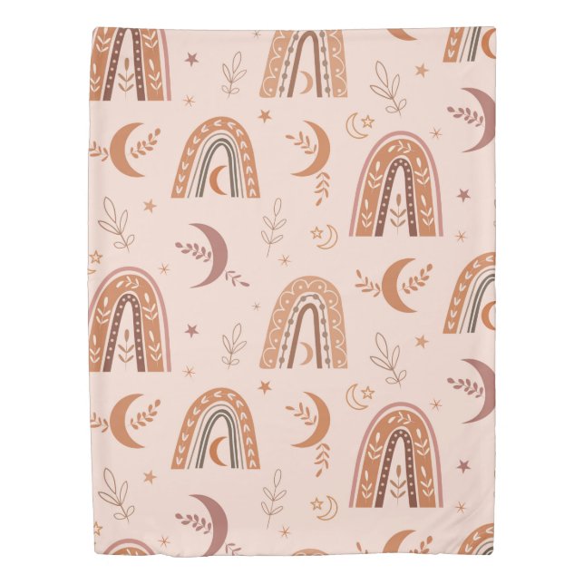  Brown and terracotta  neutral  boho rainbow   Duvet Cover (Front)