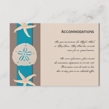Brown And Turquoise Band Starfish Accomodations Enclosure Card by NoteableExpressions at Zazzle