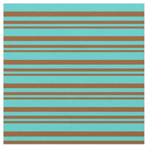 Brown and Turquoise Lines Fabric