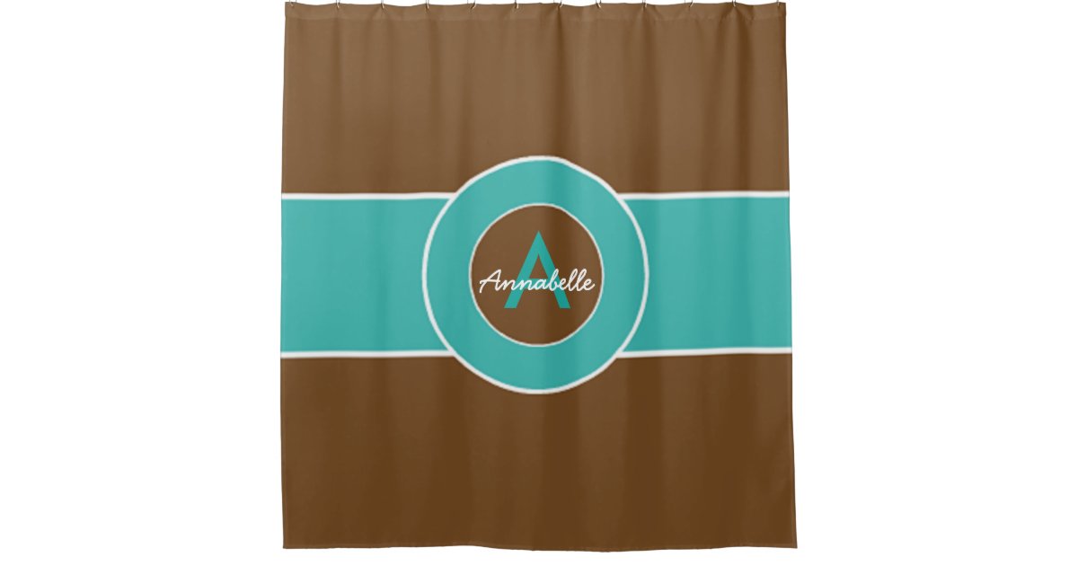Brown And Turquoise Shower Curtain Zazzle Com