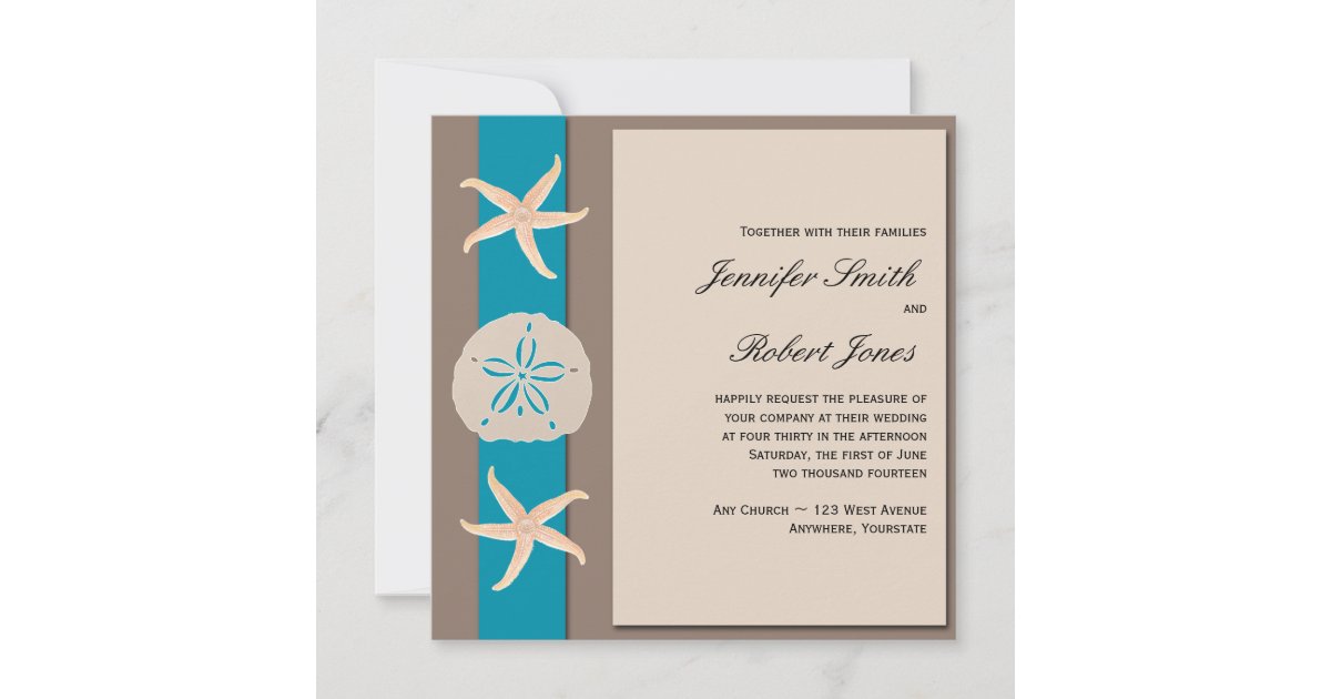 Starfish Wedding Invitations Beach Sand Anniversary Wedding