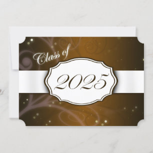 Brown and White 2025 Graduation Invitations