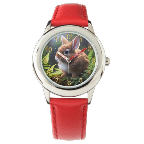 Brown And White Baby Dwarf Bunny Kids Watch