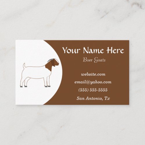 Brown and White Boer Goat Business Card