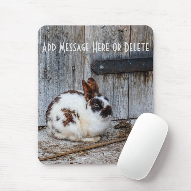 Brown and White Bunny  Rabbit on the Farm Mouse Pad (With Mouse)