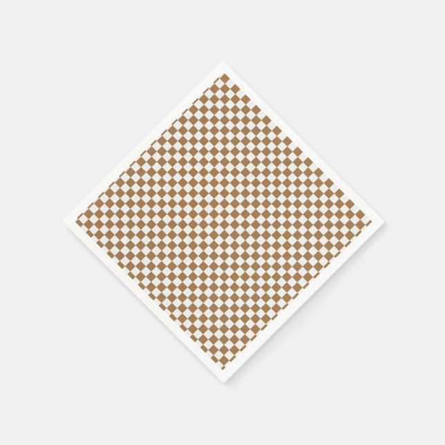 Brown and White Checkered Napkins (Corner)