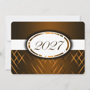 Brown and White Class of 2027 Invitations