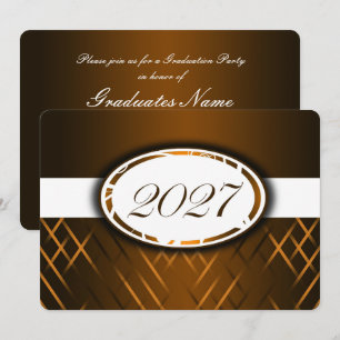 Brown and White Class of 2027 Party Invitation