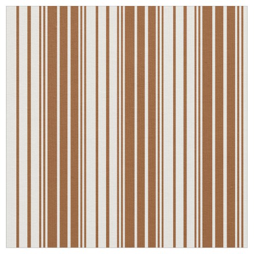 Brown and White Colored Stripes Fabric