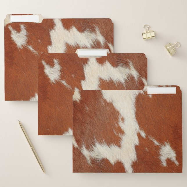 Brown and White Cow Fur Texture File Folder (Set)