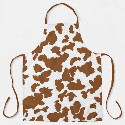 Brown And White Cow Hide Fur Pattern Apron
