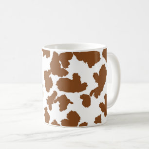 Brown And White Cow Hide Fur Pattern Coffee Mug