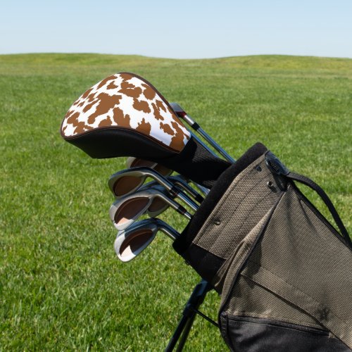 Brown And White Cow Hide Fur Pattern  Golf Head Cover