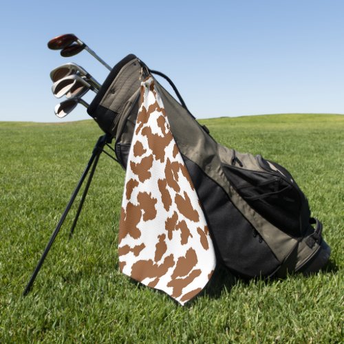 Brown And White Cow Hide Fur Pattern  Golf Towel