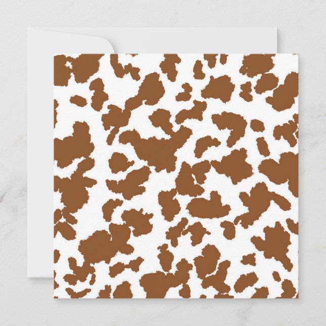 Brown And White Cow Hide Fur Pattern Holiday Card (Front)