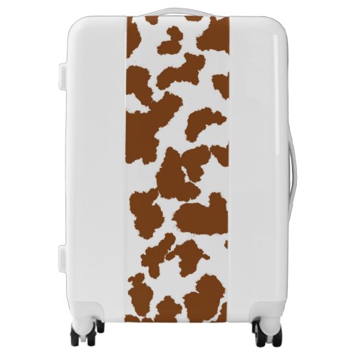 Brown And White Cow Hide Fur Pattern Luggage