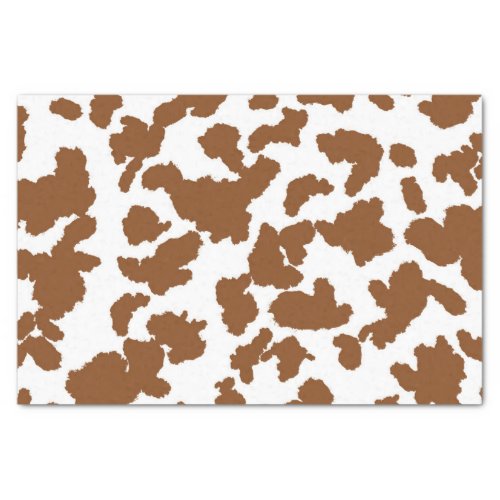 Brown And White Cow Hide Fur Pattern Tissue Paper
