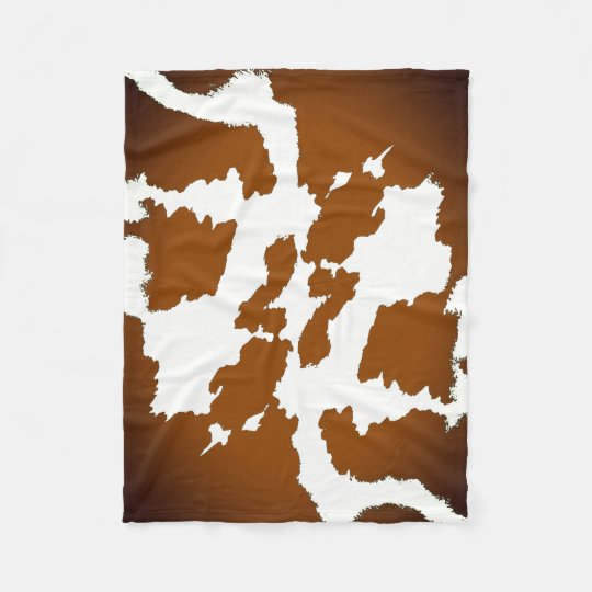 Brown and white Cow Print Pattern Fleece Blanket