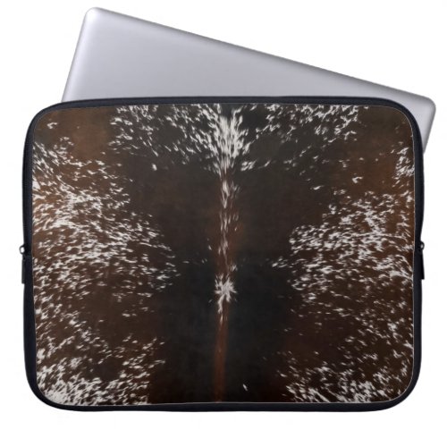 Brown and White Cowhide Country Western Laptop Sleeve