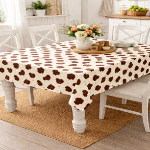 Brown and White Cowhide Pattern Tablecloth
