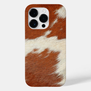 Brown and white cowhide texture Case-Mate iPhone 14 pro case