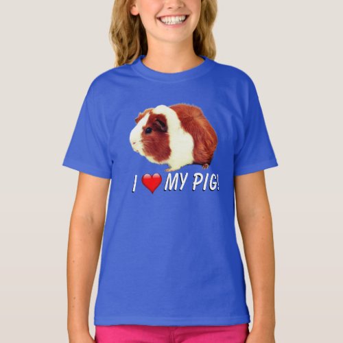 Brown and White Cute  Guinea Pig  T_Shirt