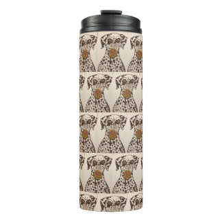 brown and white dalmatian dog Thermal Tumbler