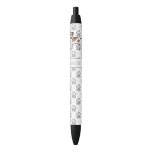 Brown And White Danish-Swedish Farmdog & Name Pen