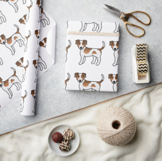 Brown And White Danish-Swedish Farmdog Pattern Wrapping Paper
