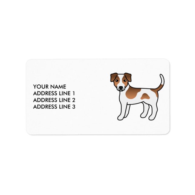 Brown And White Danish-Swedish Farmdog & Text Label (Front)