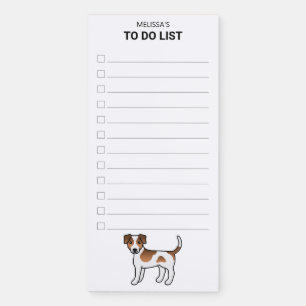 Brown And White Danish-Swedish Farmdog To Do List Magnetic Notepad