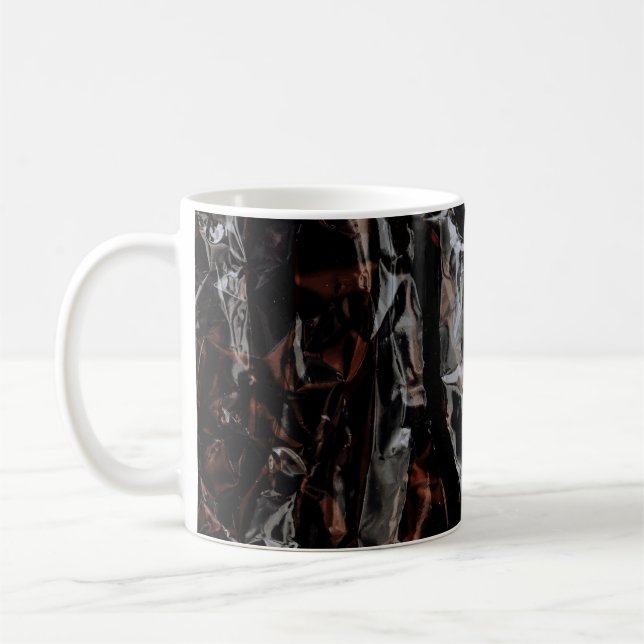 Brown and white dried leaves coffee mug (Left)
