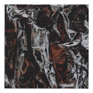 Brown and white dried leaves faux canvas print