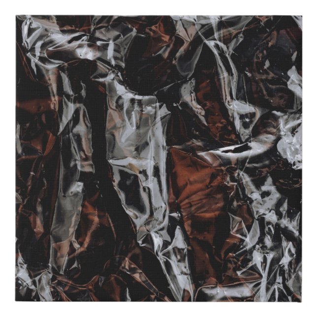 Brown and white dried leaves faux canvas print (Front)