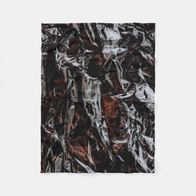 Brown and white dried leaves fleece blanket (Front)