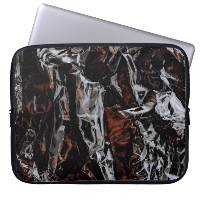Brown and white dried leaves laptop sleeve (Front)