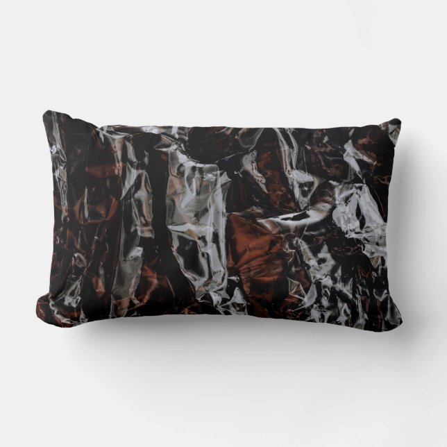 Brown and white dried leaves lumbar pillow (Front)