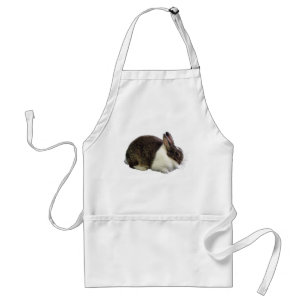 Brown and White Dutch Rabbit Adult Apron