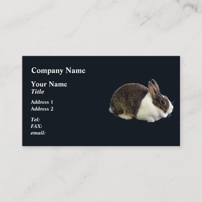 Brown and White Dutch Rabbit Business Card (Front)