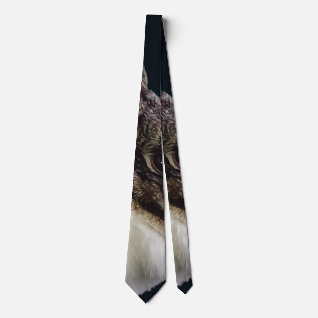 Brown and White Dutch Rabbit Neck Tie (Front)