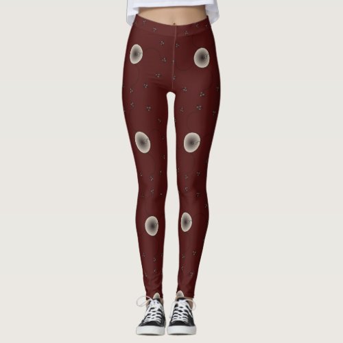 Brown and White Egg and Sperm Design Leggings