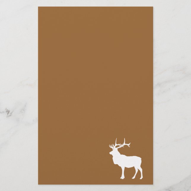 Brown and White Elk Stationery (Front)