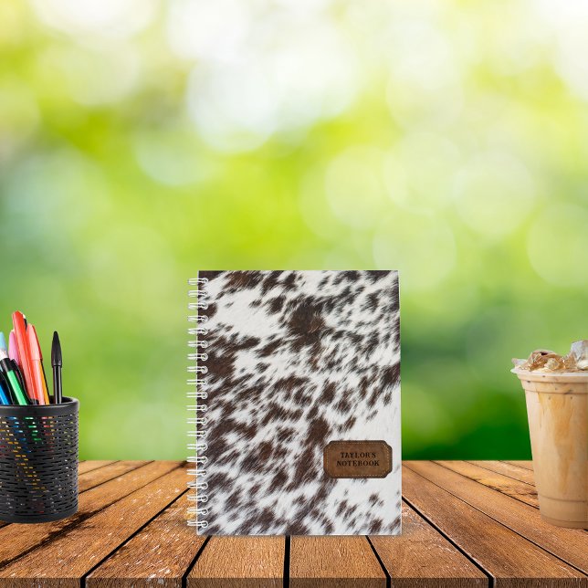 Brown and White Faux Cow Fur and Leather  Notebook (Creator Uploaded)