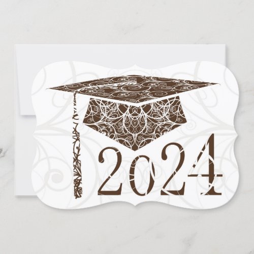 Brown and White Floral Cap 2024 Card