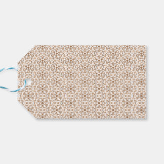 Brown and White Floral Pattern Gift Tags
