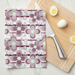 brown and white floral pattern kitchen towel
