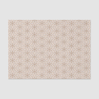 Brown and White Floral Pattern Tissue Paper