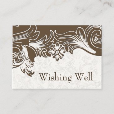 Brown and White Floral Spring Wedding Enclosure Card
