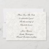 Brown and White Floral Spring Wedding Save The Date (Back)